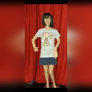 CHARLIE BROWN  ( LINUS ) WOMENS MEDIUM T-SHIRT/ BLUE